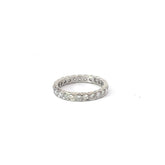 14k White Gold .75ct F VS2 Round Diamond Bezel Eternity Ring